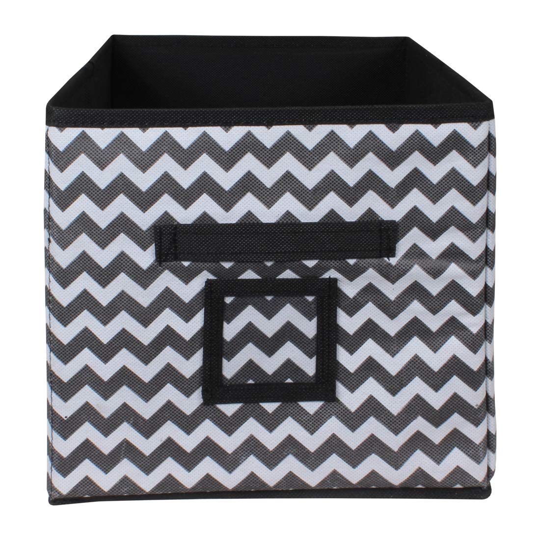 Amazon Brand - Solimo Printed Fabric Storage Box, Medium, Set of 1, Black