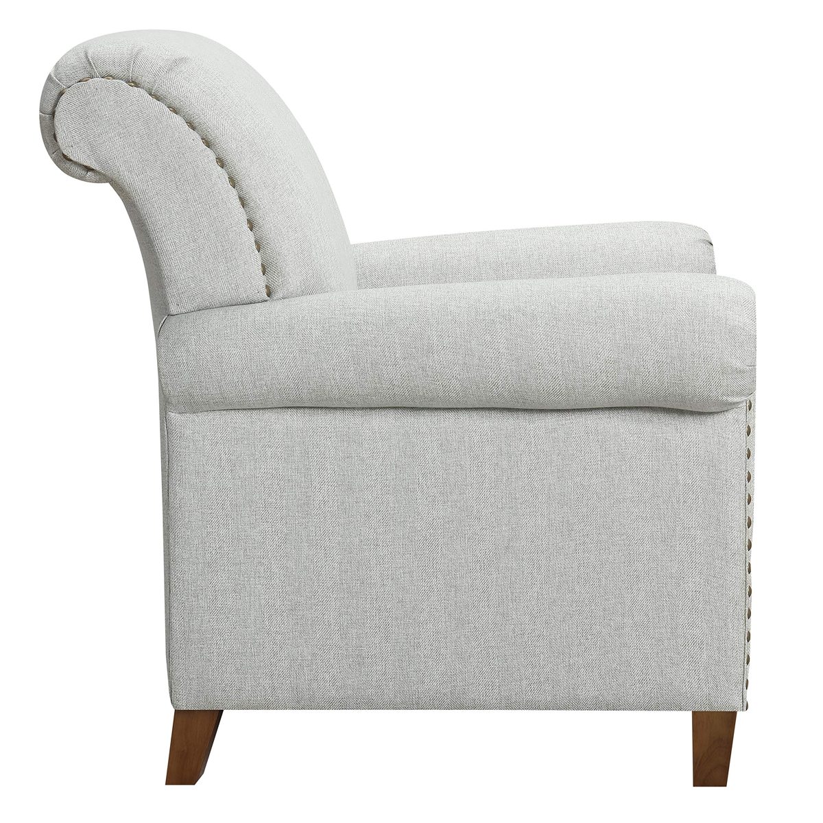 Amazon Brand – Ravenna Home Rolled Arm Nailhead Accent Chair, 35"W