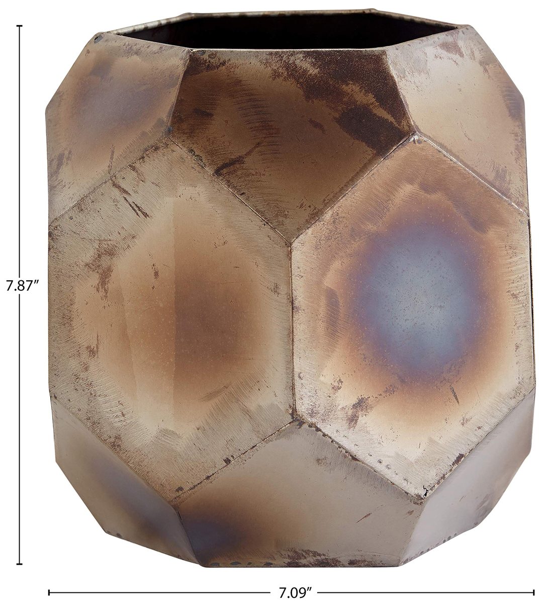 Amazon Brand – Rivet Industrial Hexagonal Planter, 7.87"H, Gold