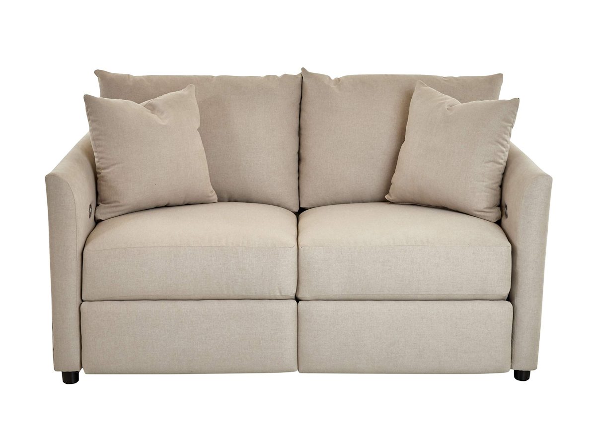 Amazon Brand – Stone & Beam Seriana Upholstered Power Recliner Love Seat, 61"W, Sandstone