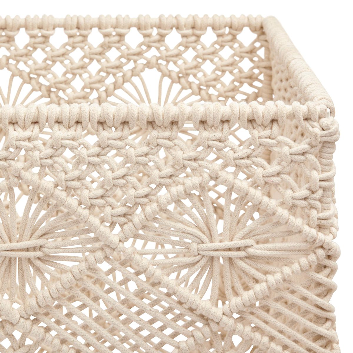 Stone & Beam Modern Handmade Basket, Set of 3, Ivory