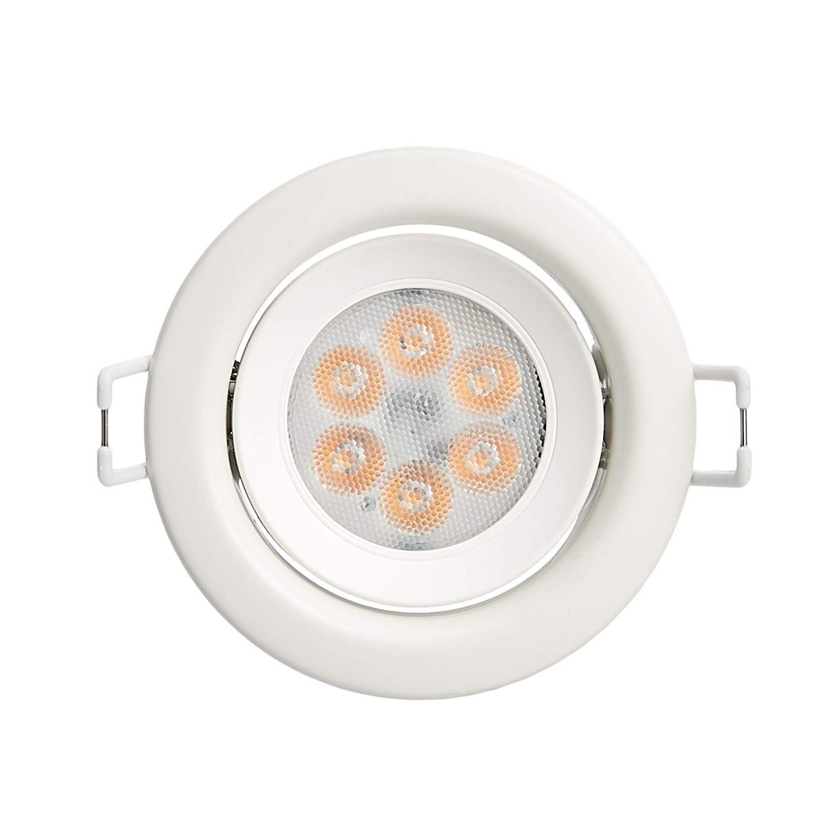 AmazonBasics 7W LED Integrated Recessed Spotlight, Slim Style, Round, 70mm (Cut out), 4000K, Cool White, 5-Pack