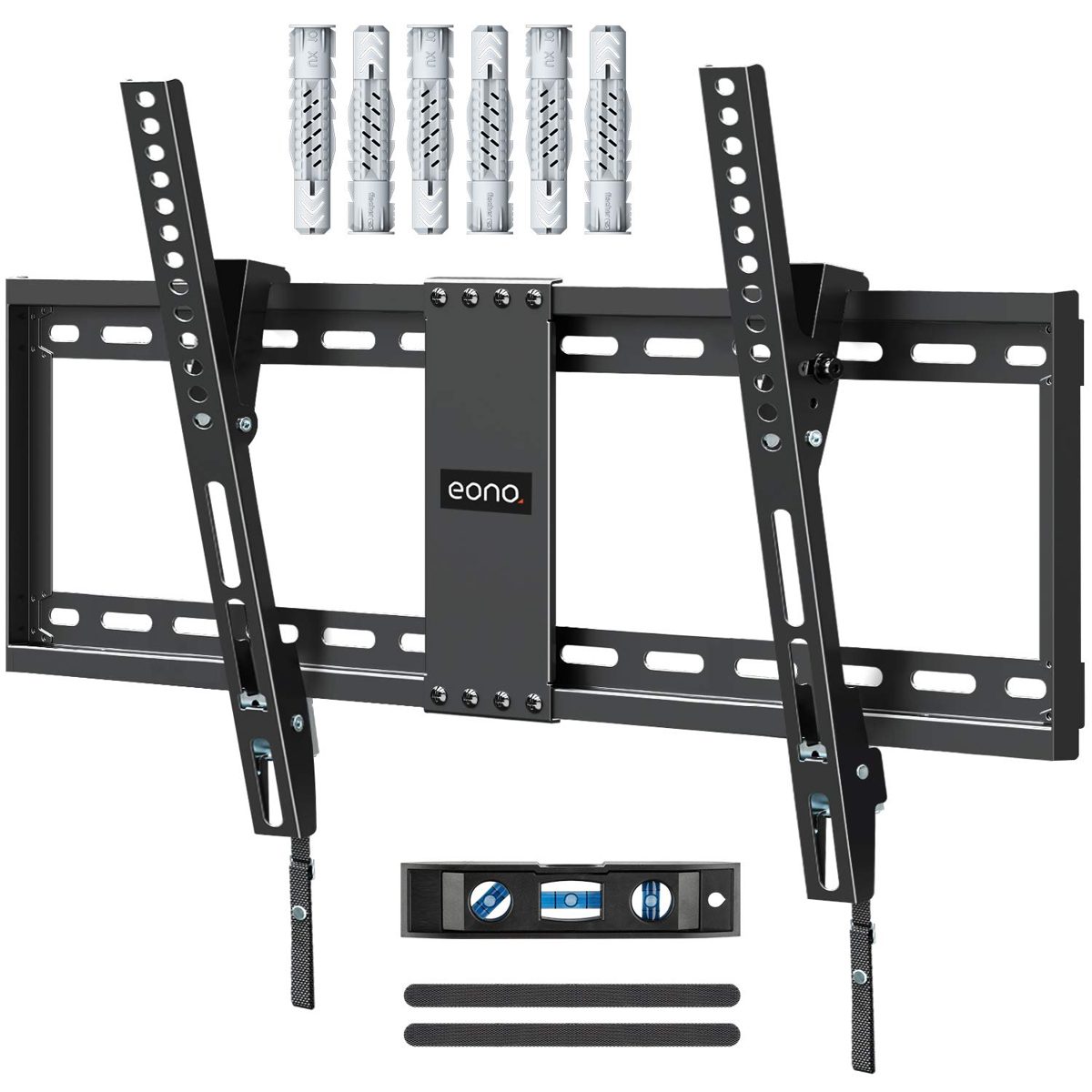 Eono Essentials TV Wall Mount Tiltable for Many 26-55 Inch LEDs, LCD, OLED, Plasma TVs up to VESA 400 x 400 mm and 40 kg, Inclinable TV Bracket including Fischer dowels
