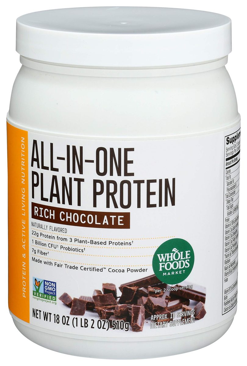 WHOLE FOODS MARKET Chocolate Protein Powder, 18 OZ