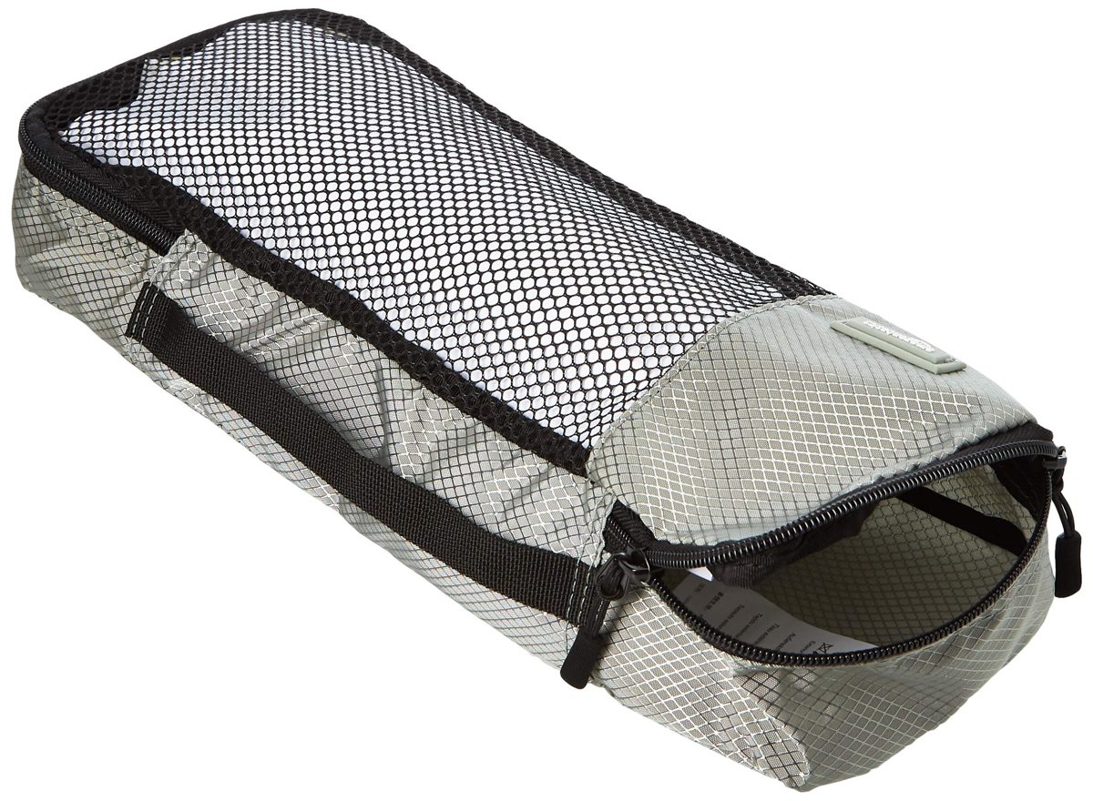 Amazon Basic Travel Pouch Travel Storage Case 4 Piece Set Slim x 4 Pieces - grey