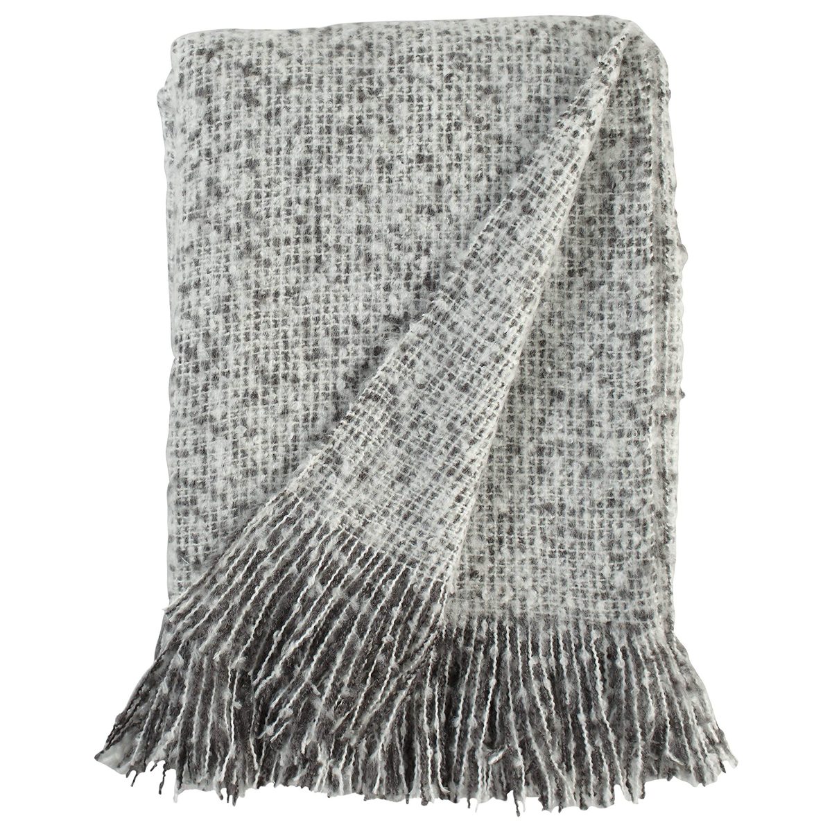 Amazon Brand – Stone & Beam Oversized Stripe Brushed Weave Throw Blanket, 60" x 80", Grey / White