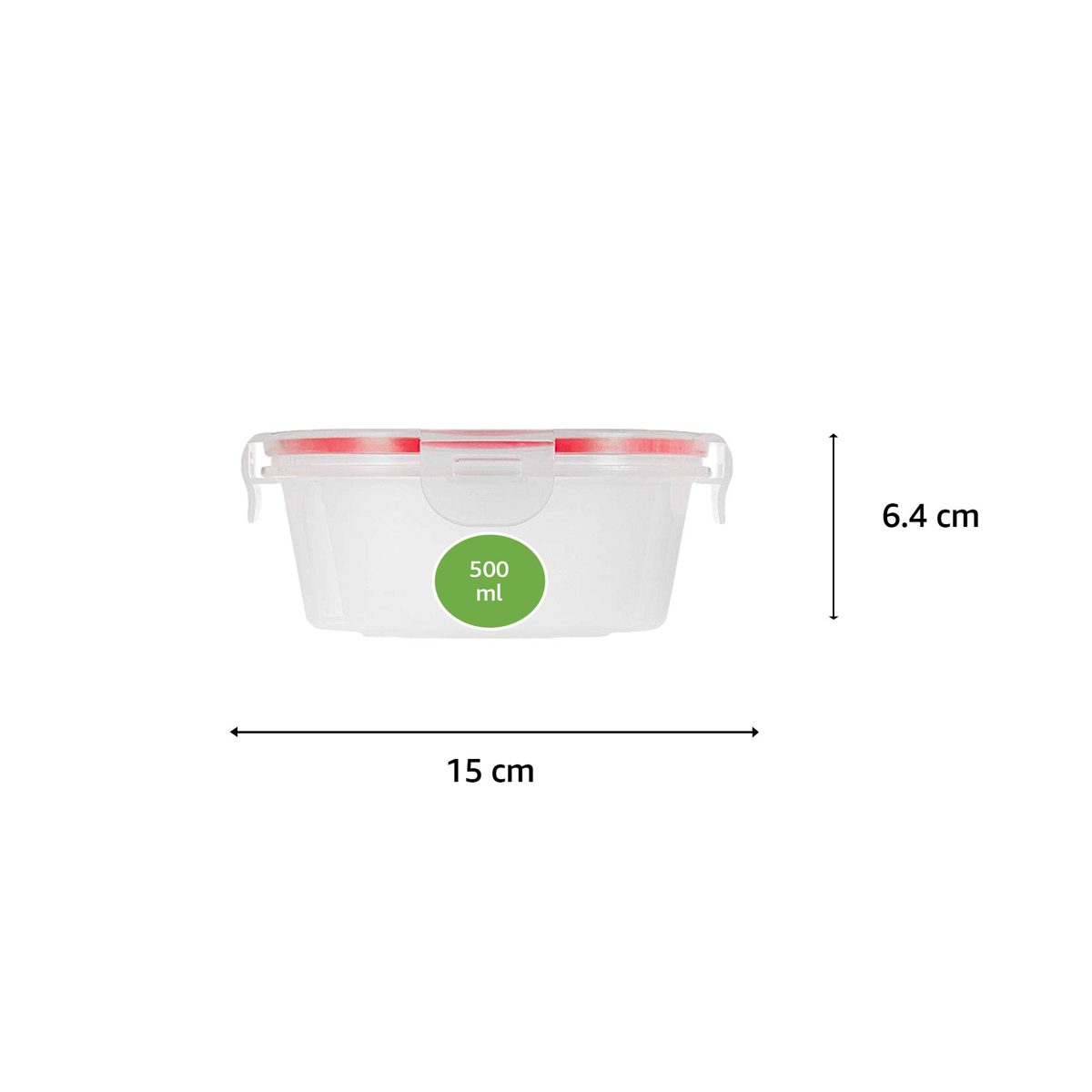 Amazon Brand - Solimo Plastic Kitchen Storage Container Set, 7-Pieces, Transparent
