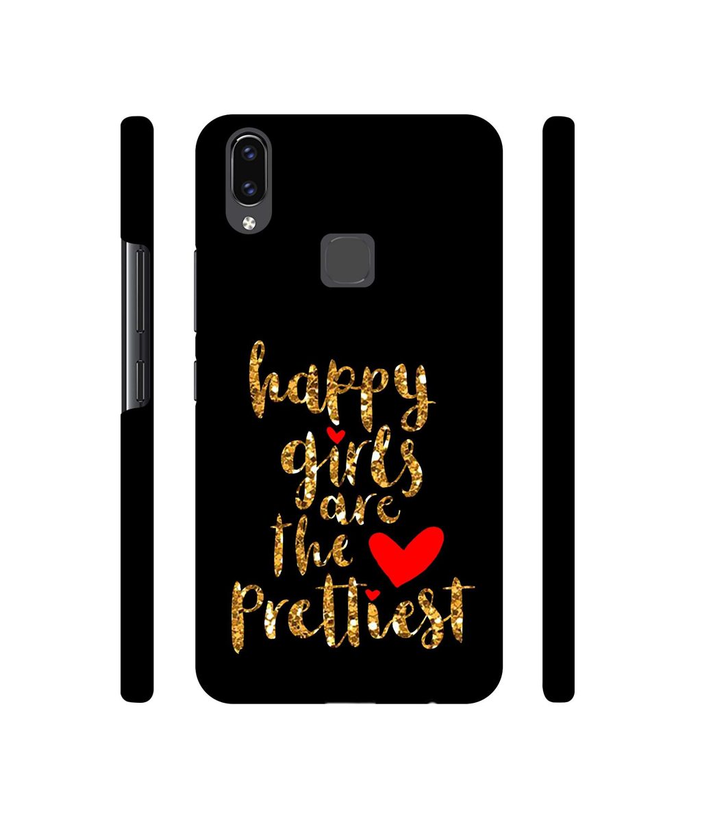 Amazon Brand - Solimo Designer Happy Girls are The Prettiest 3D Printed Hard Back Case Mobile Cover for Vivo V9 / V9 Pro