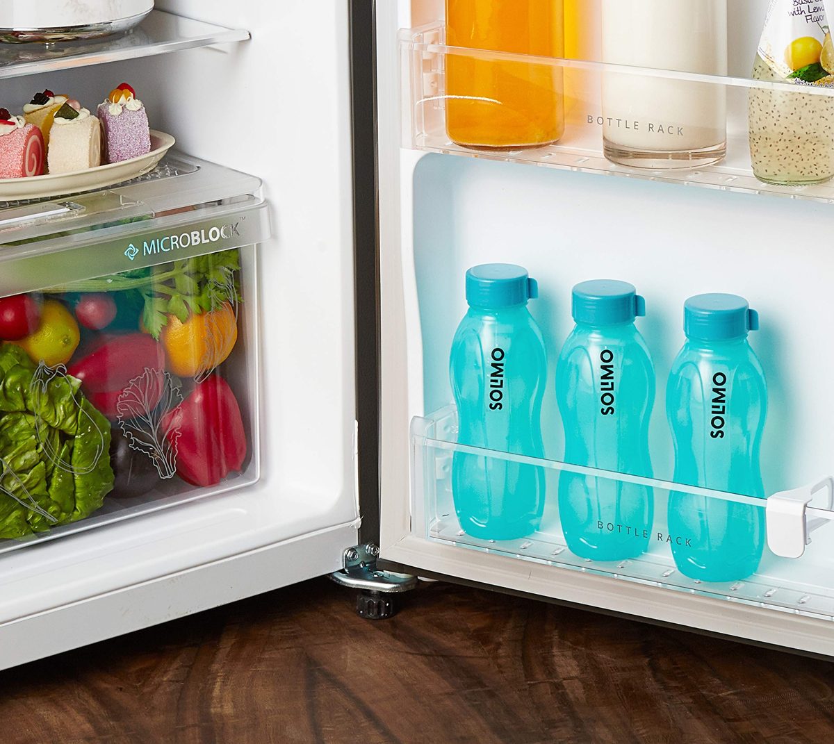 Amazon Brand - Solimo Alaska Plastic Water Bottle Set, Set of 3, 600ml, Teal