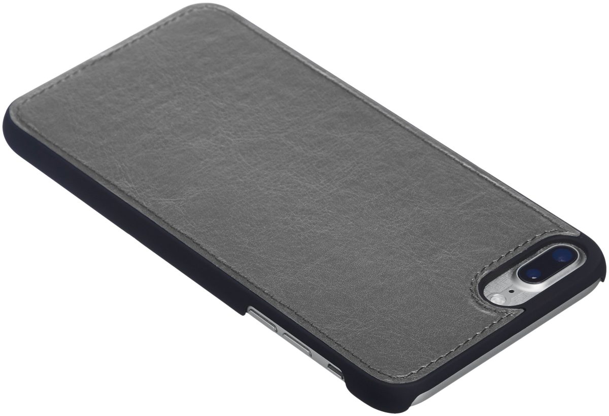 AmazonBasics 2-in-1 Faux Leather Case with Detachable Case for iPhone 7 Plus & 8 Plus, dark grey