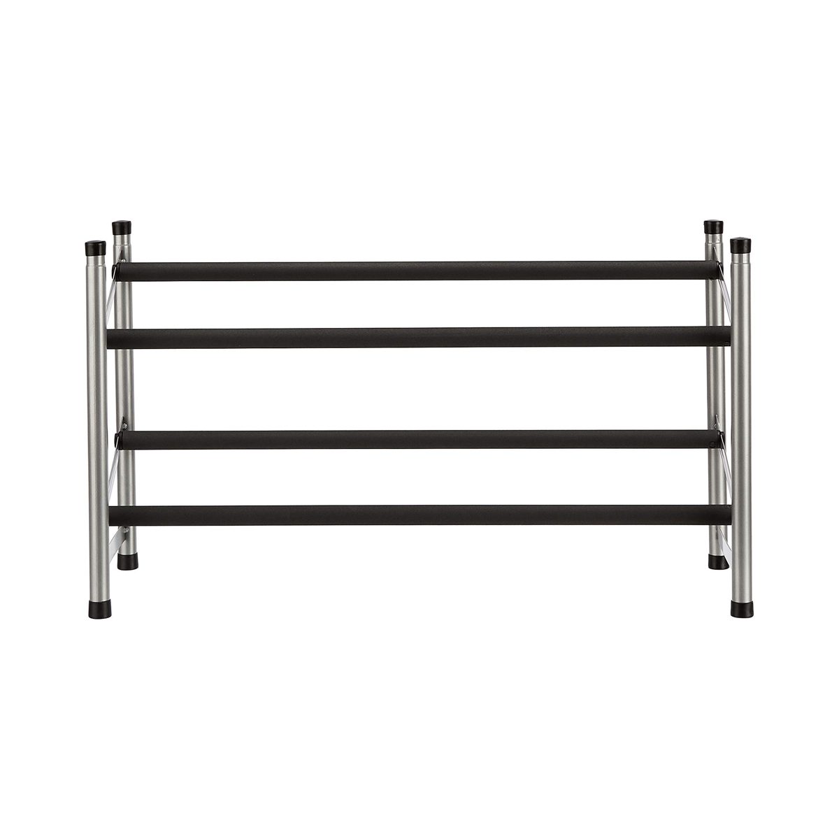 AmazonBasics Easy Assemble Shoe Rack - 2-Tier, Silver (Renewed)