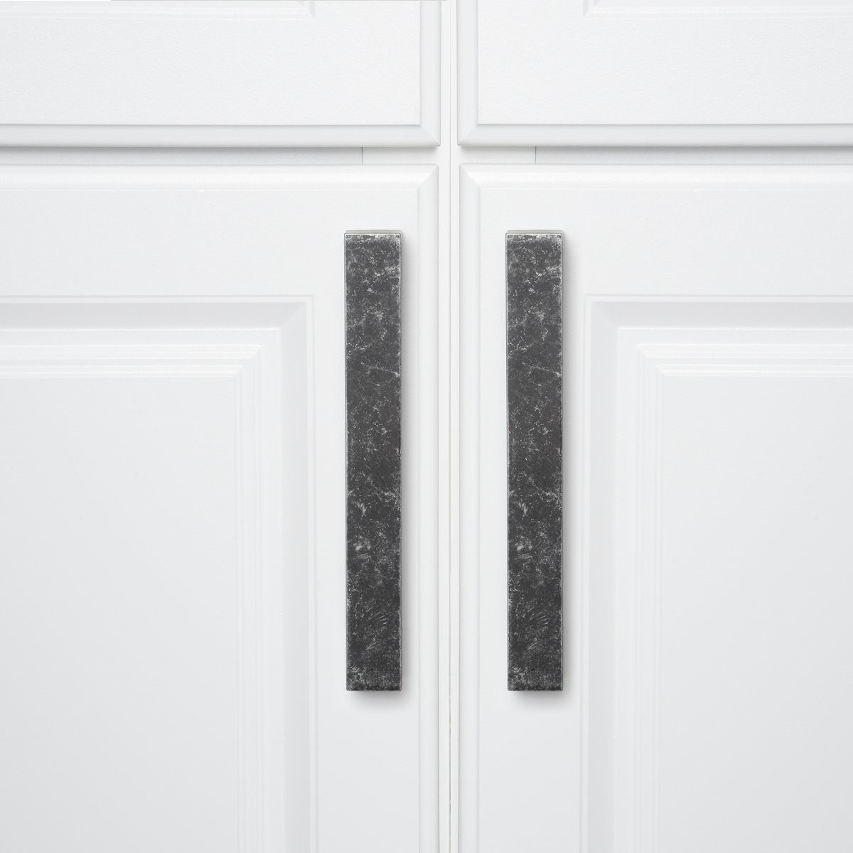 AmazonBasics Short Modern Cabinet Handle, 7.68" Length (6.3" Hole Center), Antique Silver, 10-Pack