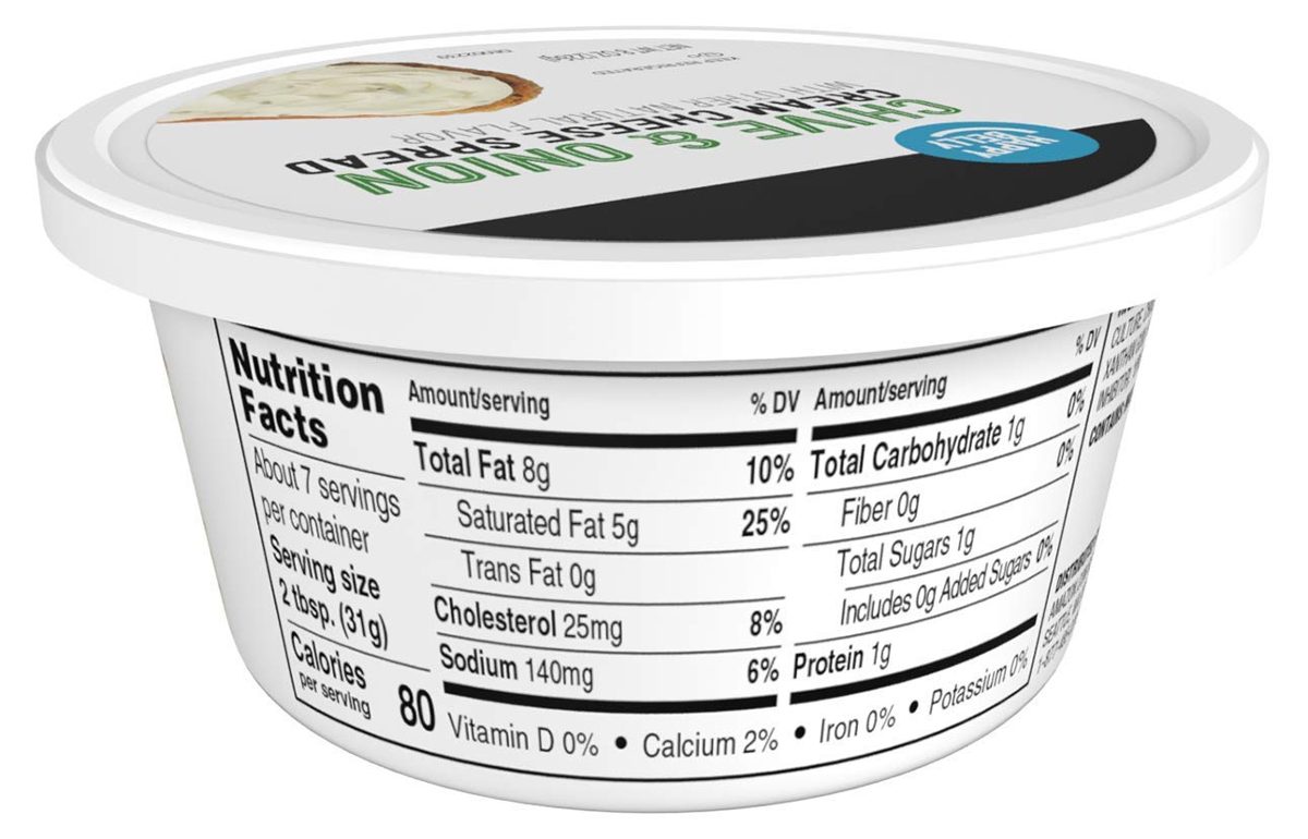 Amazon Brand - Happy Belly Chive & Onion Cream Cheese Spread, 8 Ounce