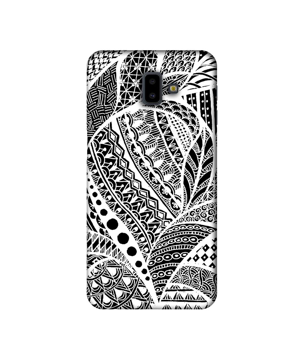 Amazon Brand - Solimo Designer Random White Pattern 3D Printed Hard Back Case Mobile Cover for Samsung Galaxy J6 Plus