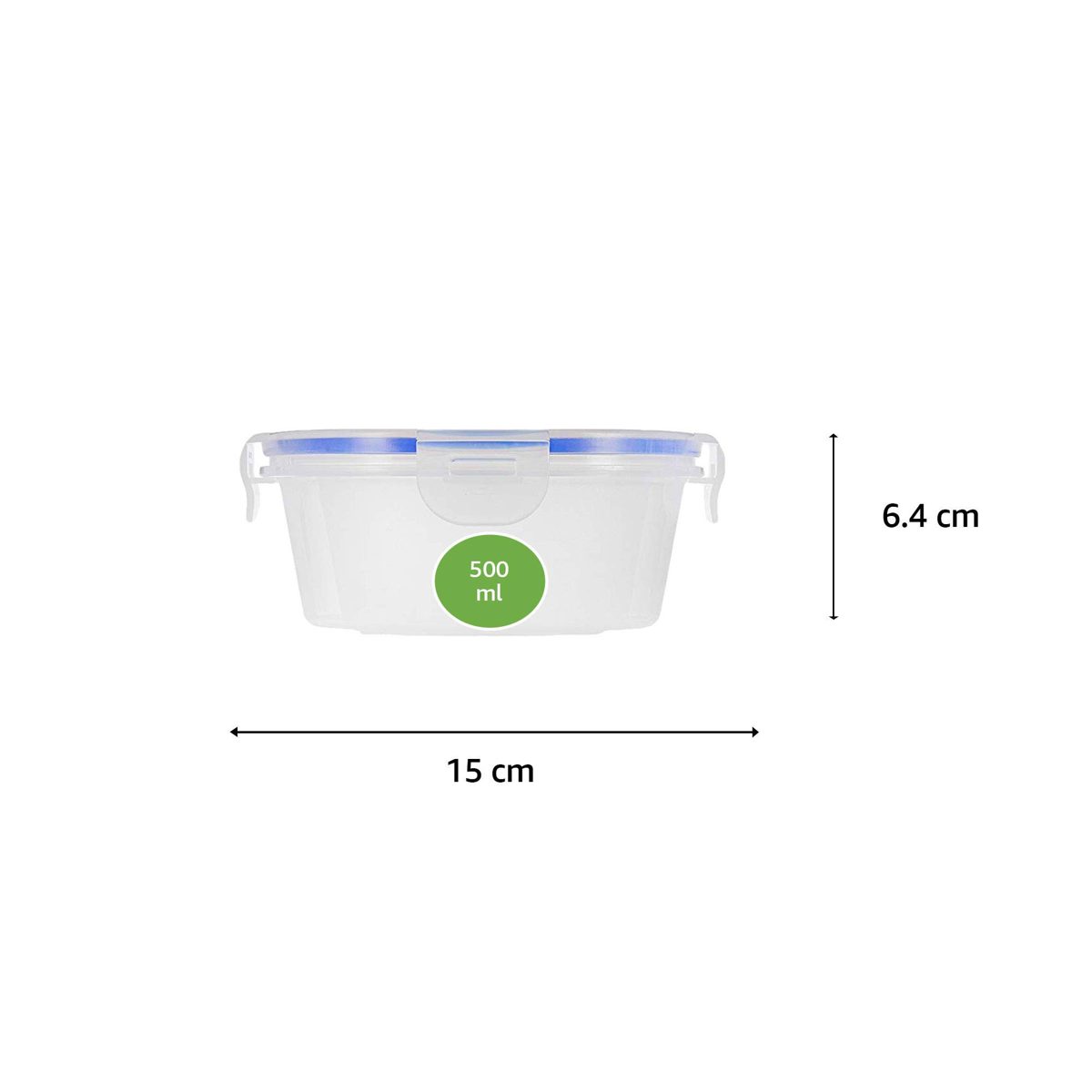 (Renewed) Amazon Brand - Solimo Plastic Kitchen Storage Container Set, 7-Pieces, Blue