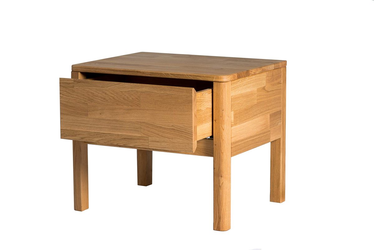 Amazon Brand - Alkove Hayes 1-Drawer Solid Wood Nightstand, 56 x 44 x 47cm, Wild Oak