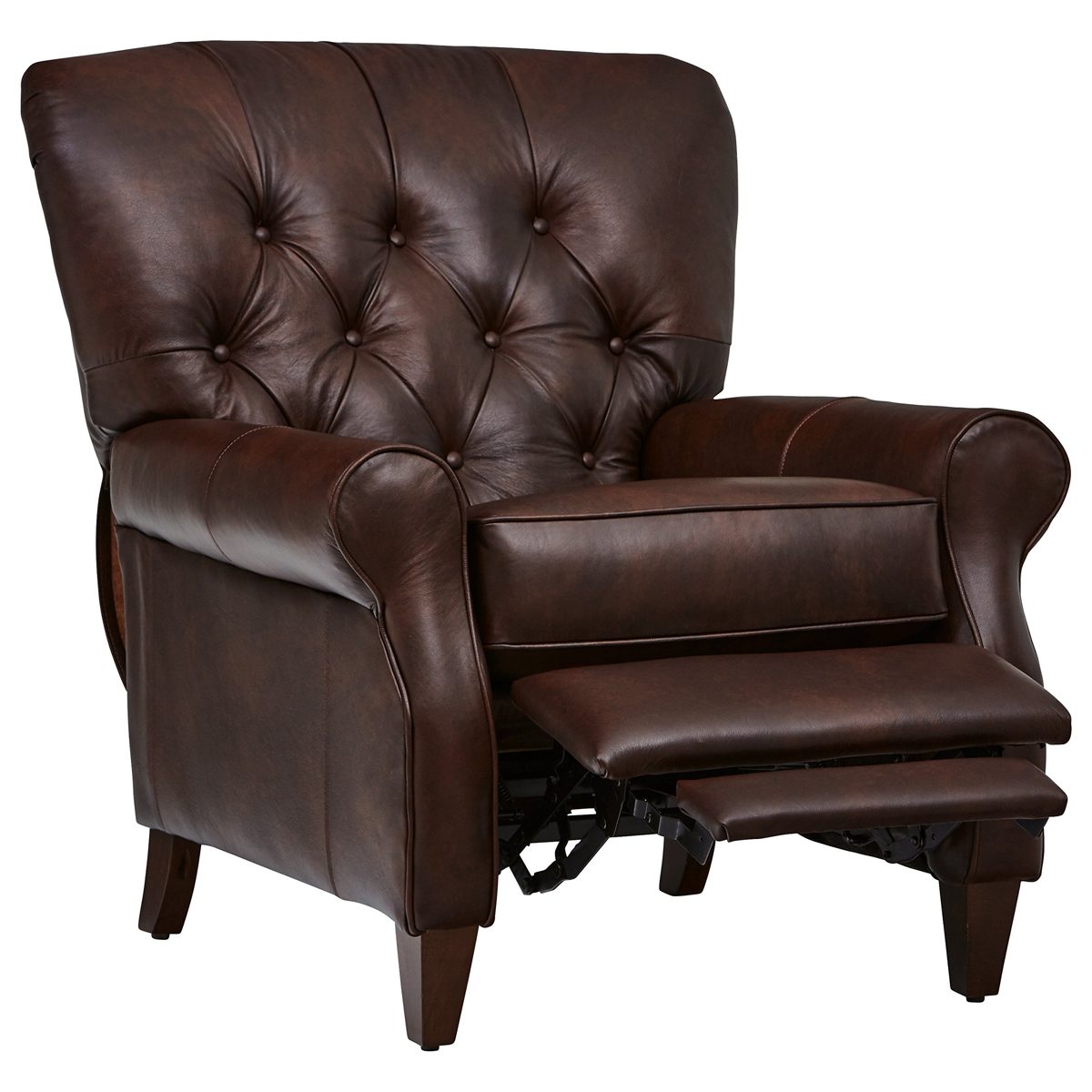 Amazon Brand – Stone & Beam Appleton Farmhouse Tufted Leather Recliner, 35"W, Driftwood
