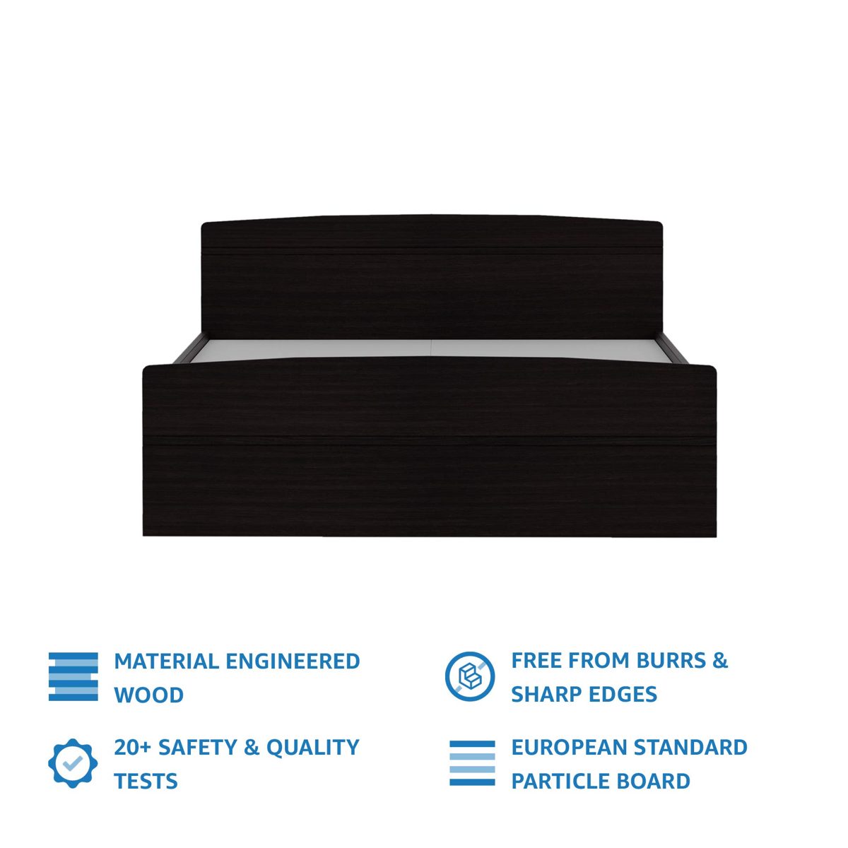 Amazon Brand - Solimo Betty Queen Size Engineered Wood Bed (Espresso Finish)