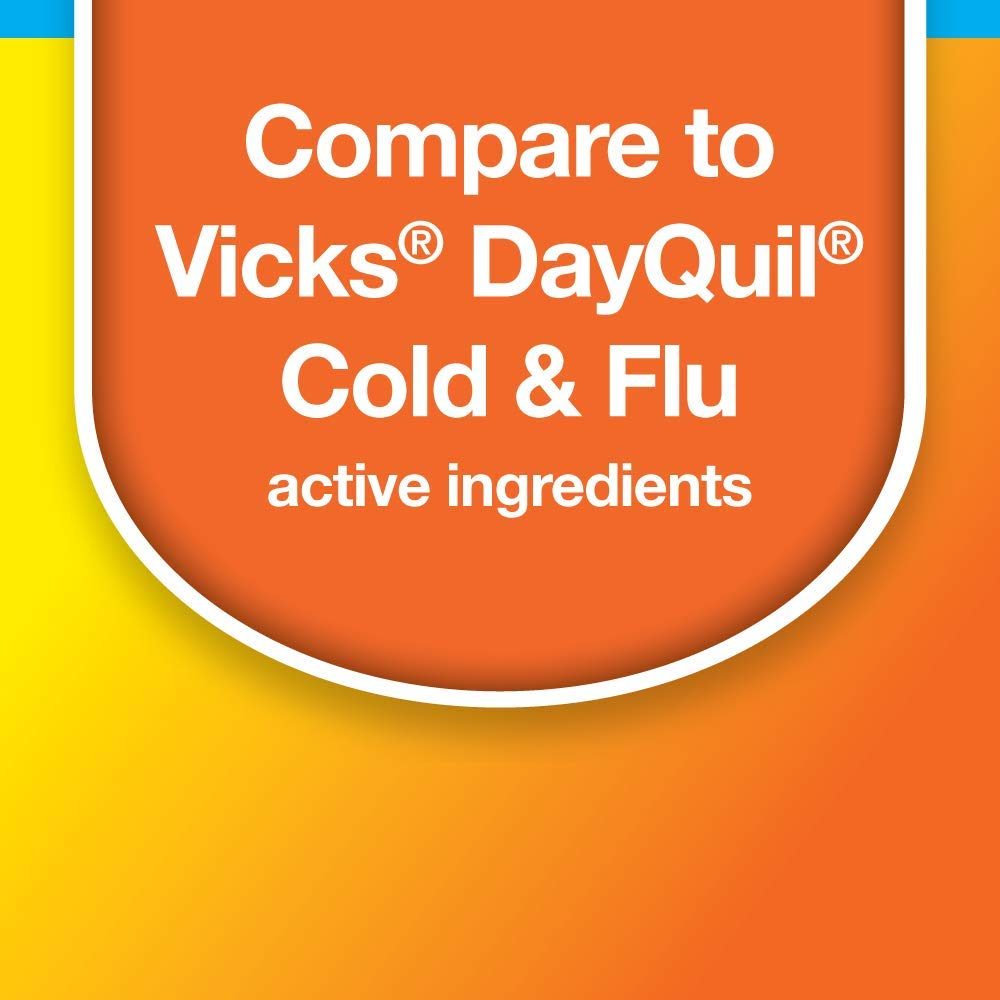 Amazon Basic Care Daytime Cold & Flu Liquid Caps; Cold Care for Daytime Cold and Flu, 48 Count