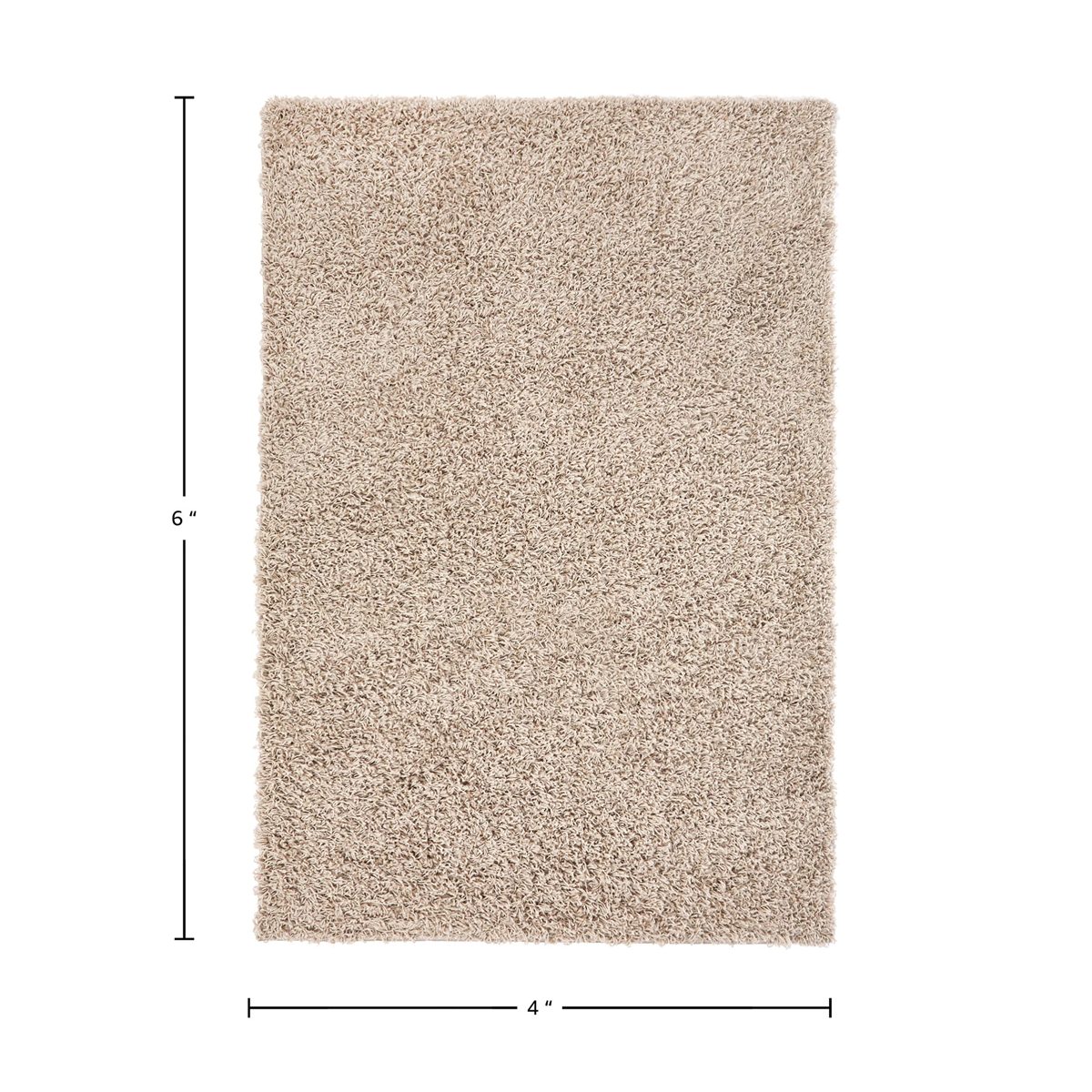 Amazon Basics - 4'X6' Solid Color Shag Rug, Beige