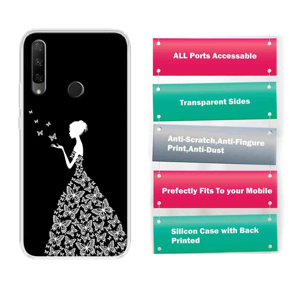 Amazon Brand - Solimo Designer Multicolor Girl Design Printed Soft Back Case Mobile Cover for Huawei Honor 9X