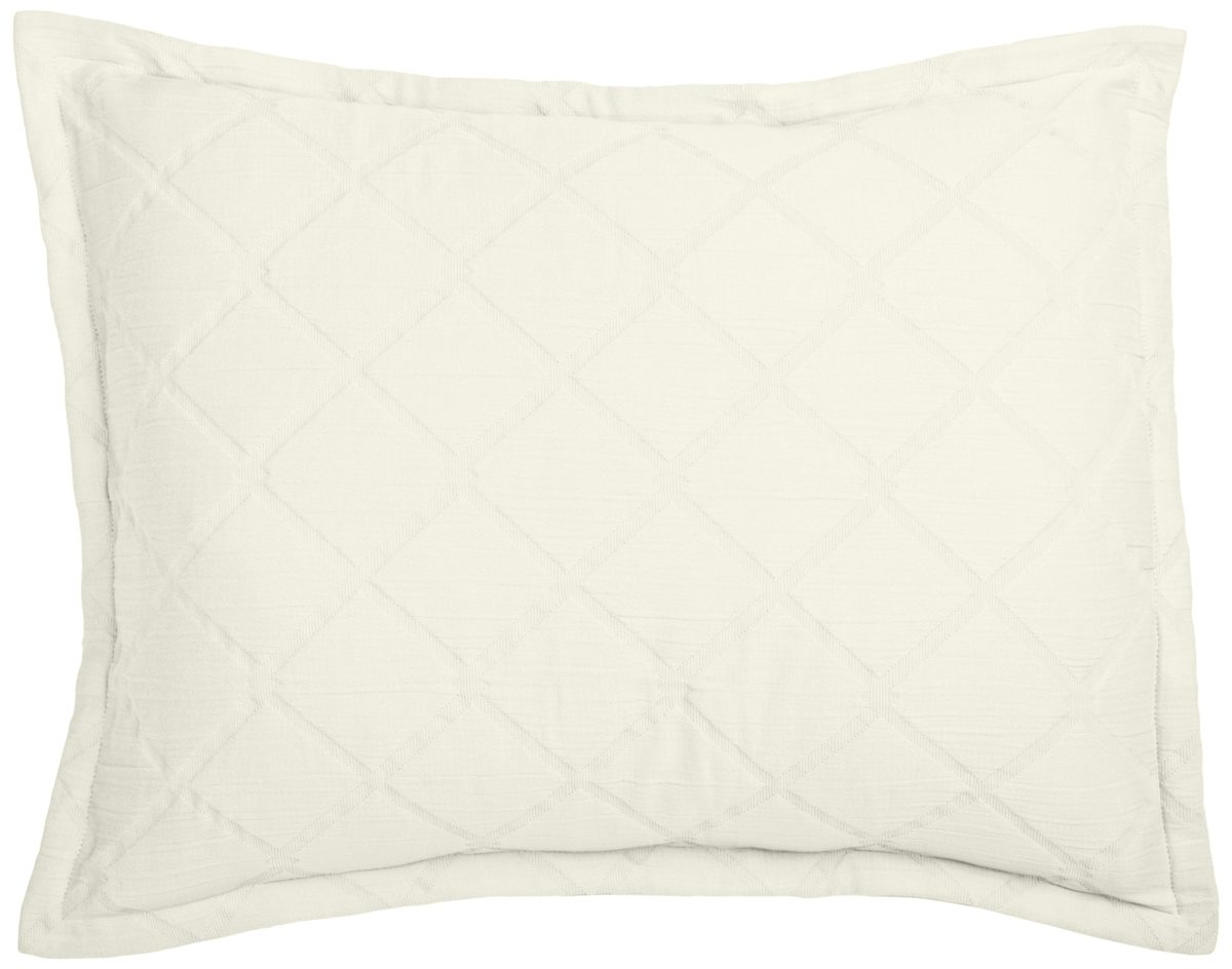 Pinzon Stone Washed Diamond Matelasse Standard Sham, Ivory