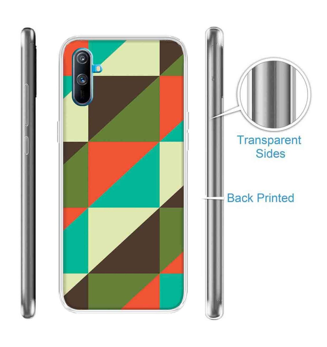 Amazon Brand - Solimo Designer Multicolor Square Colorful Pattern Printed Soft Back Case Mobile Cover for Realme C3