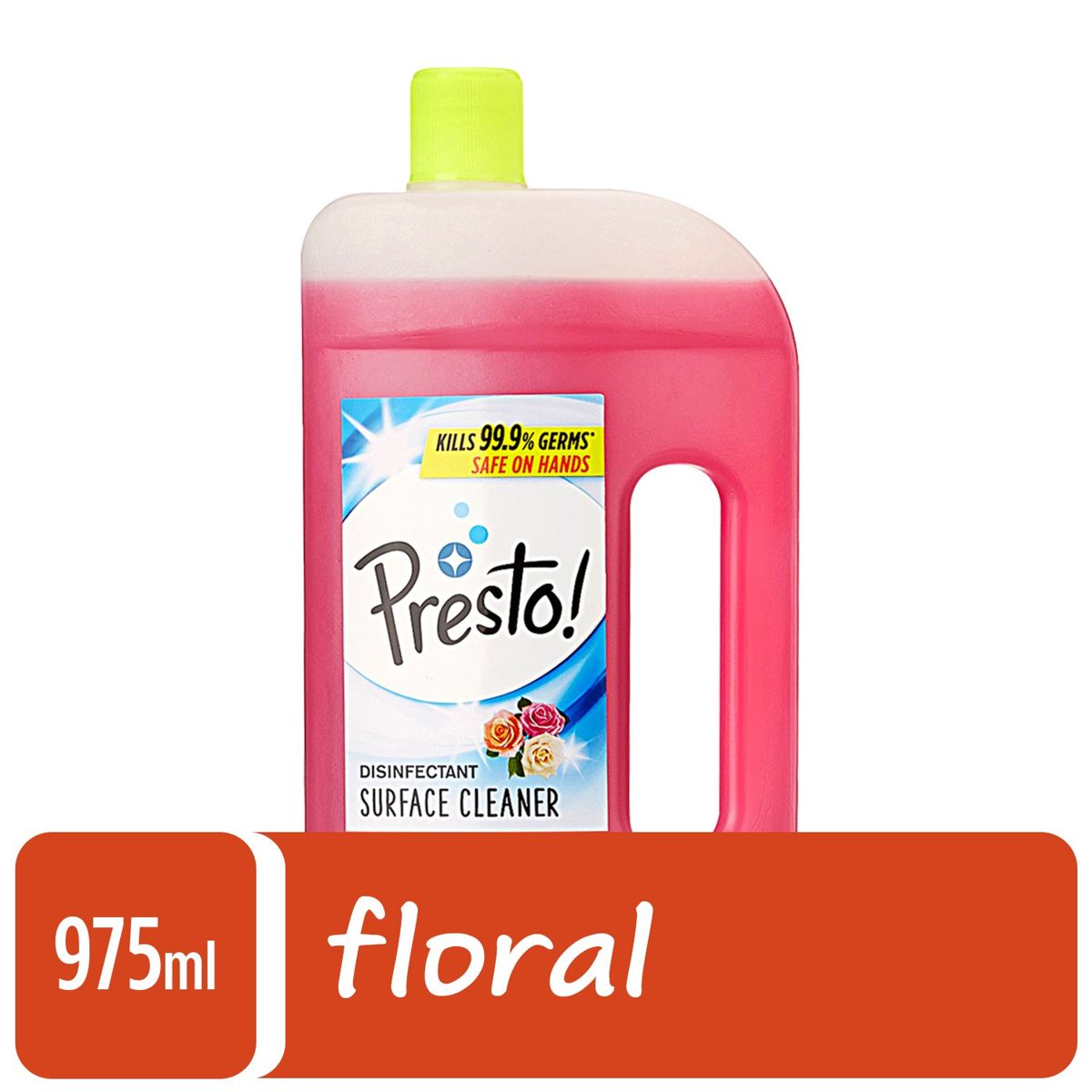 Amazon Brand - Presto! Disinfectant Floor Cleaner Citrus 975 ml with Presto! Disinfectant Floor Cleaner Floral 975 ml