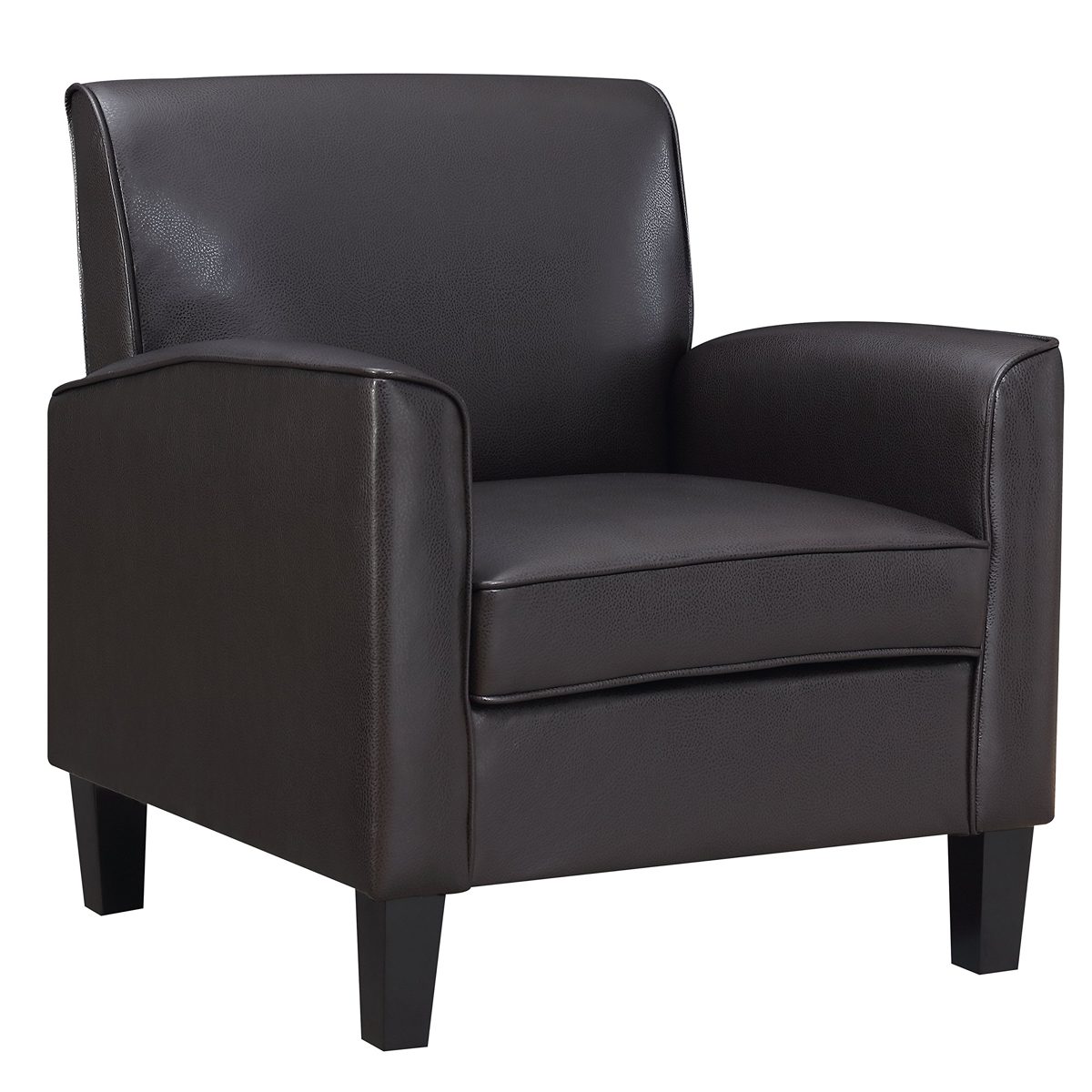Amazon Brand – Ravenna Home Christian Faux Leather Casual Accent Chair, 31.89"W, Chestnut Brown