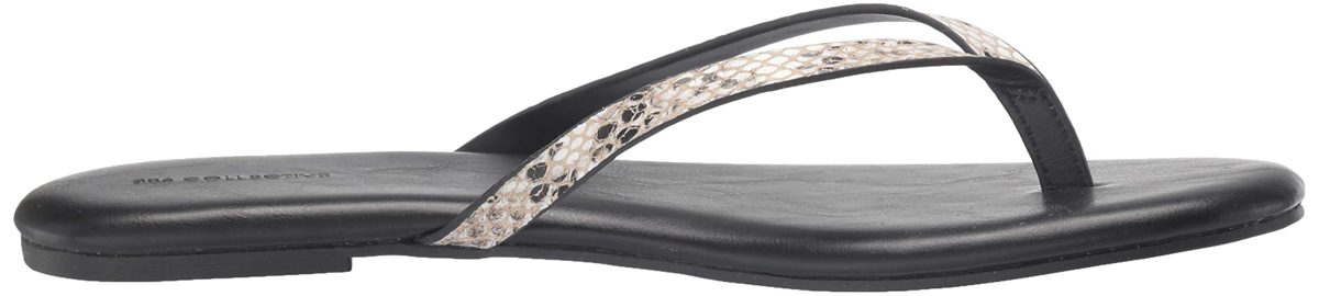 206 Collective Amazon Brand Women's Fenna Sandal, Black Snake Embossed, 6 B US