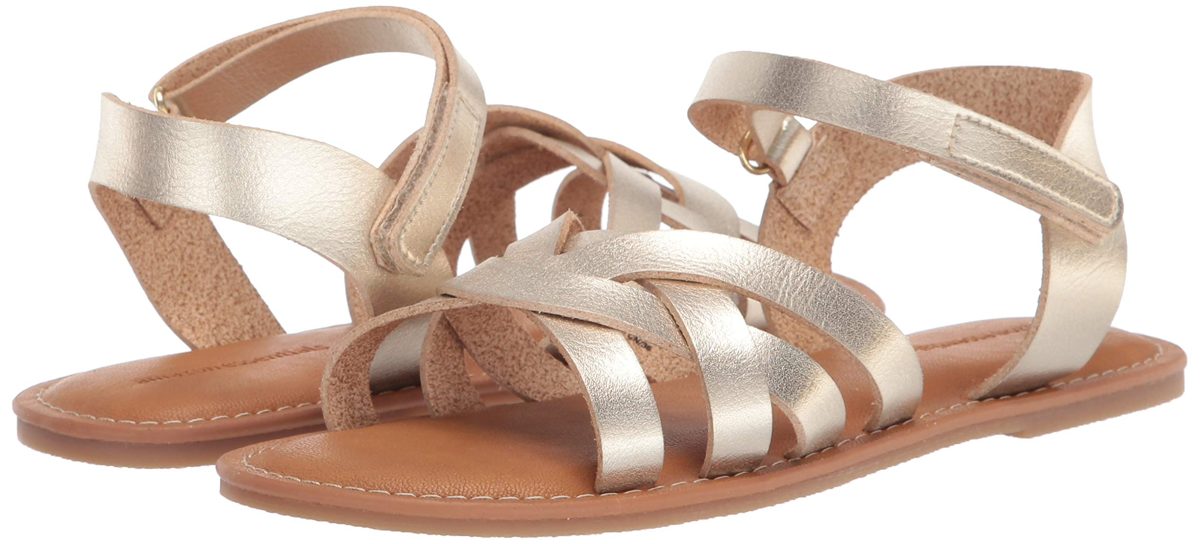 Amazon Essentials Strappy Sandal, Gold, 10 Toddler