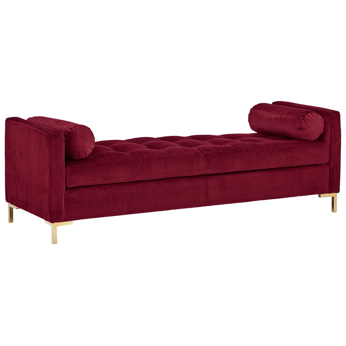 Amazon Brand – Rivet Uptown Mid-Century Velvet Tufted Customizable Daybed Sofa, 78"W, Berry &amp; Brass