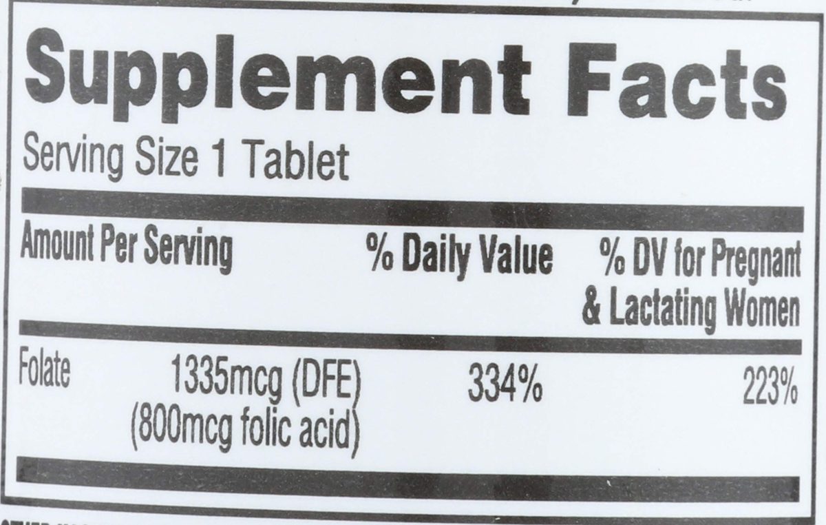 365 Everyday Value, Folic Acid 800mcg, 250 ct
