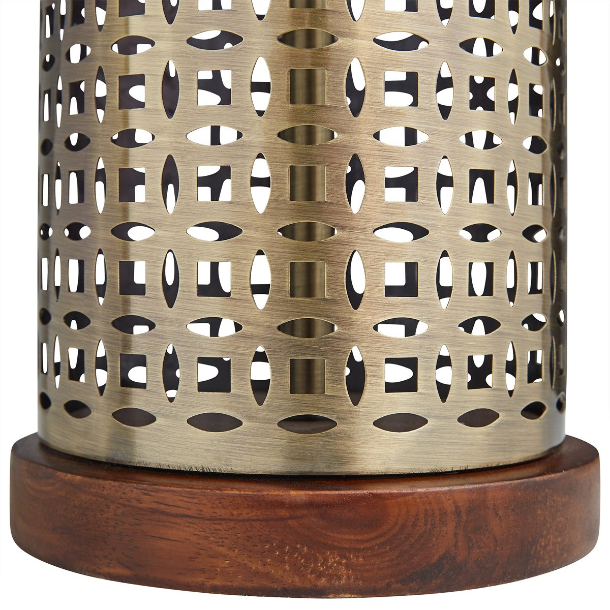 Stone & Beam Modern Mesh Table Lamp, 20"H, Antique Brass with Linen Shade