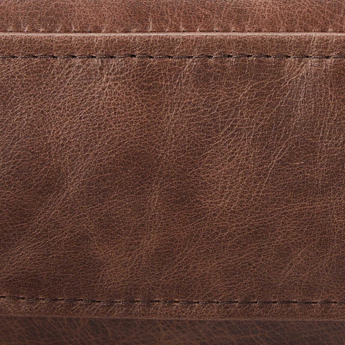Stone & Beam Bradbury Chesterfield Modern Tufted Leather Ottoman, 30.3"W, Brown