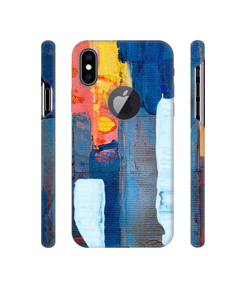 Amazon Brand - Solimo Designer Canvas with Blue Paint 3D Printed Hard Back Case Mobile Cover for Apple iPhone Xs Max (Logo Cut)