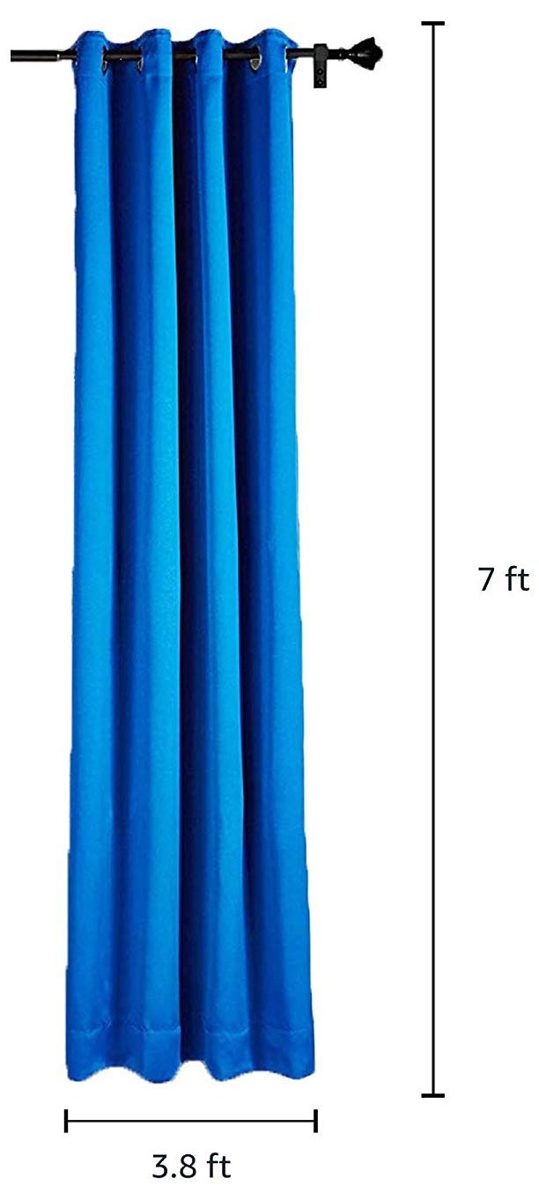 Amazon Brand - Solimo Room Darkening Blackout Door Curtain, 7 Feet (Blue)