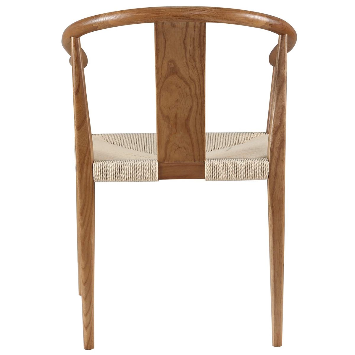 Amazon Brand – Stone & Beam Wishbone and Rattan Dining Chair with Arms, 21.9"W, Brown