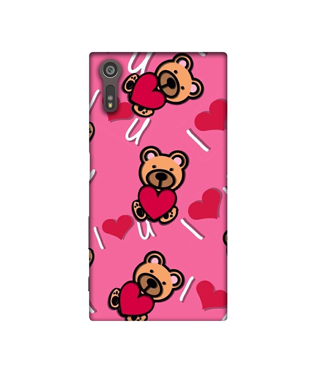 Amazon Brand - Solimo Designer Heart Holding Bear 3D Printed Hard Back Case Mobile Cover for Sony Xperia XZ Dual