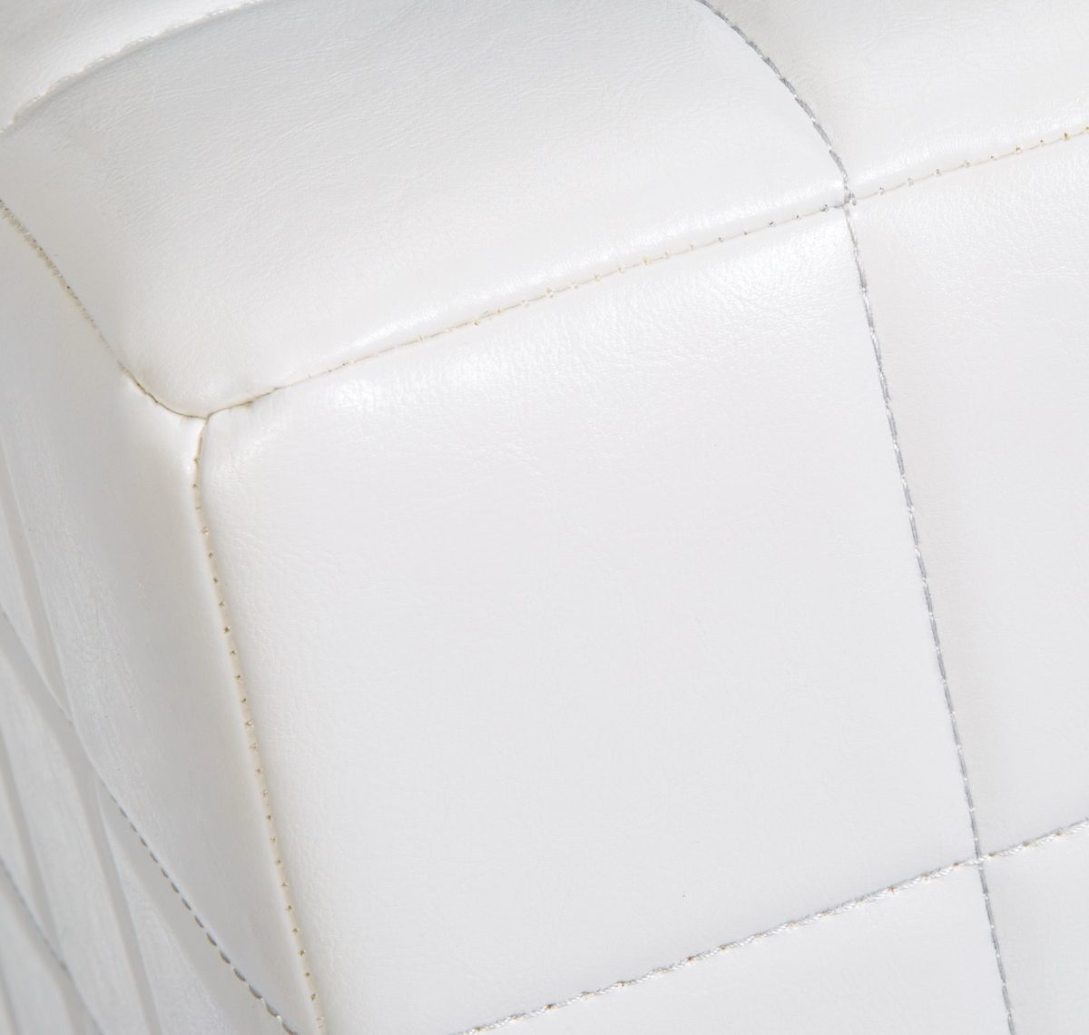 First Hill Altair Square Faux-Leather Ottoman - Moonlight White