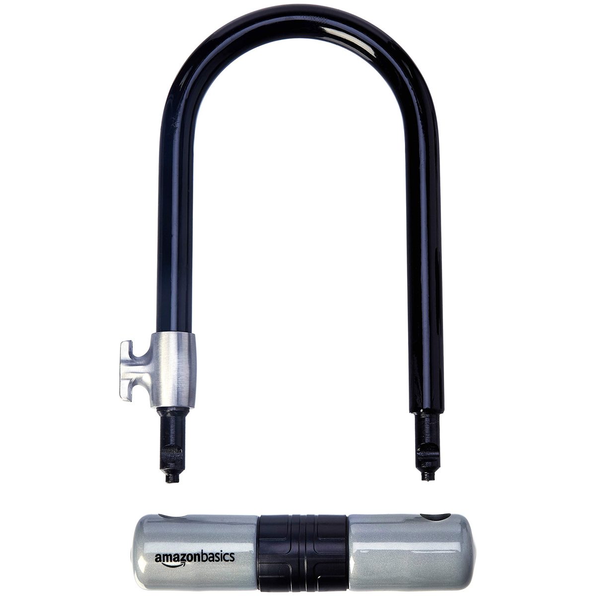 AmazonBasics High Security D-Lock Bike Lock, with 4 Foot Flex Cable, 18 mm Shackle