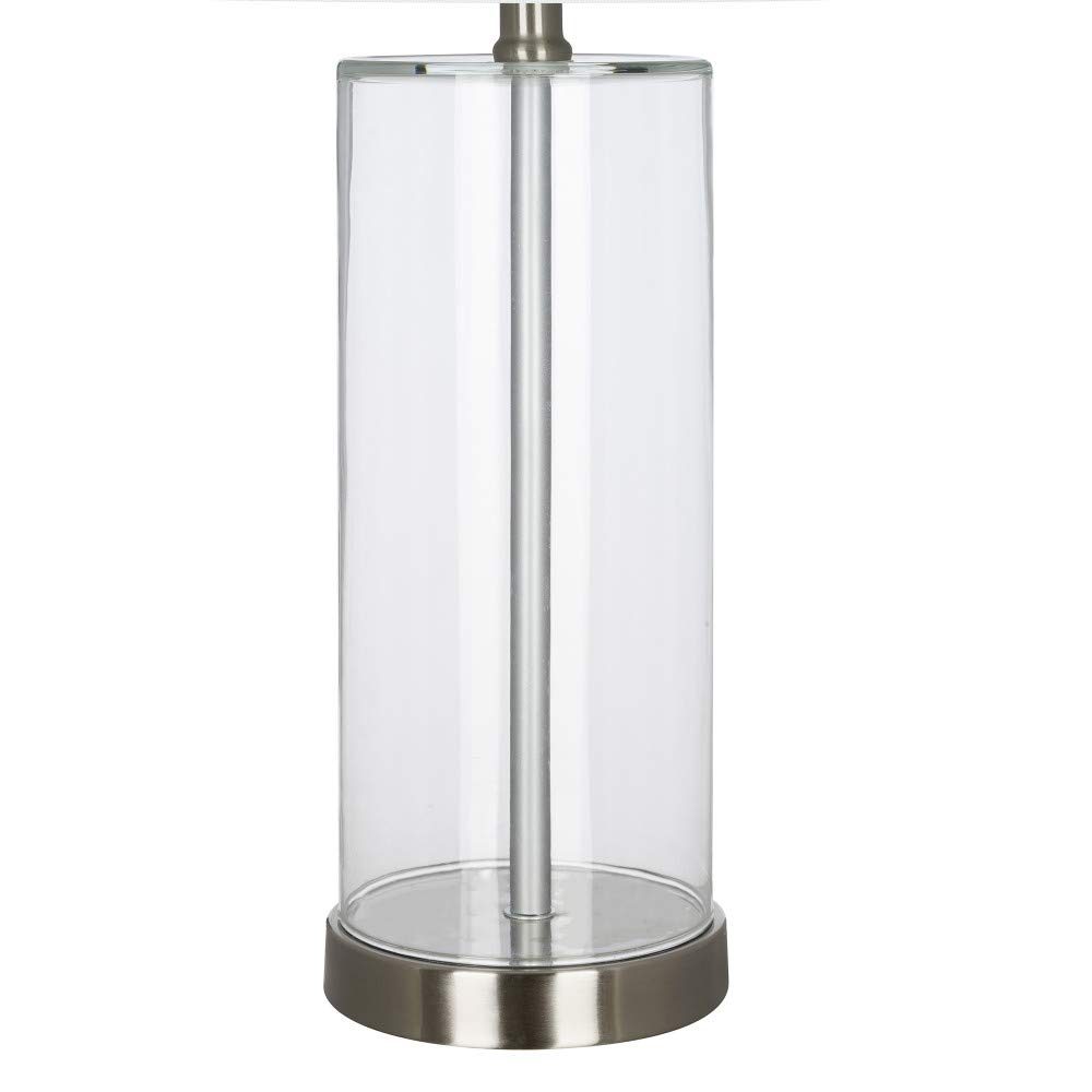 Amazon Brand – Ravenna Home Contemporary Cylindrical Glass Table Lamp, LED Bulb Included, 24.5"H, Clear