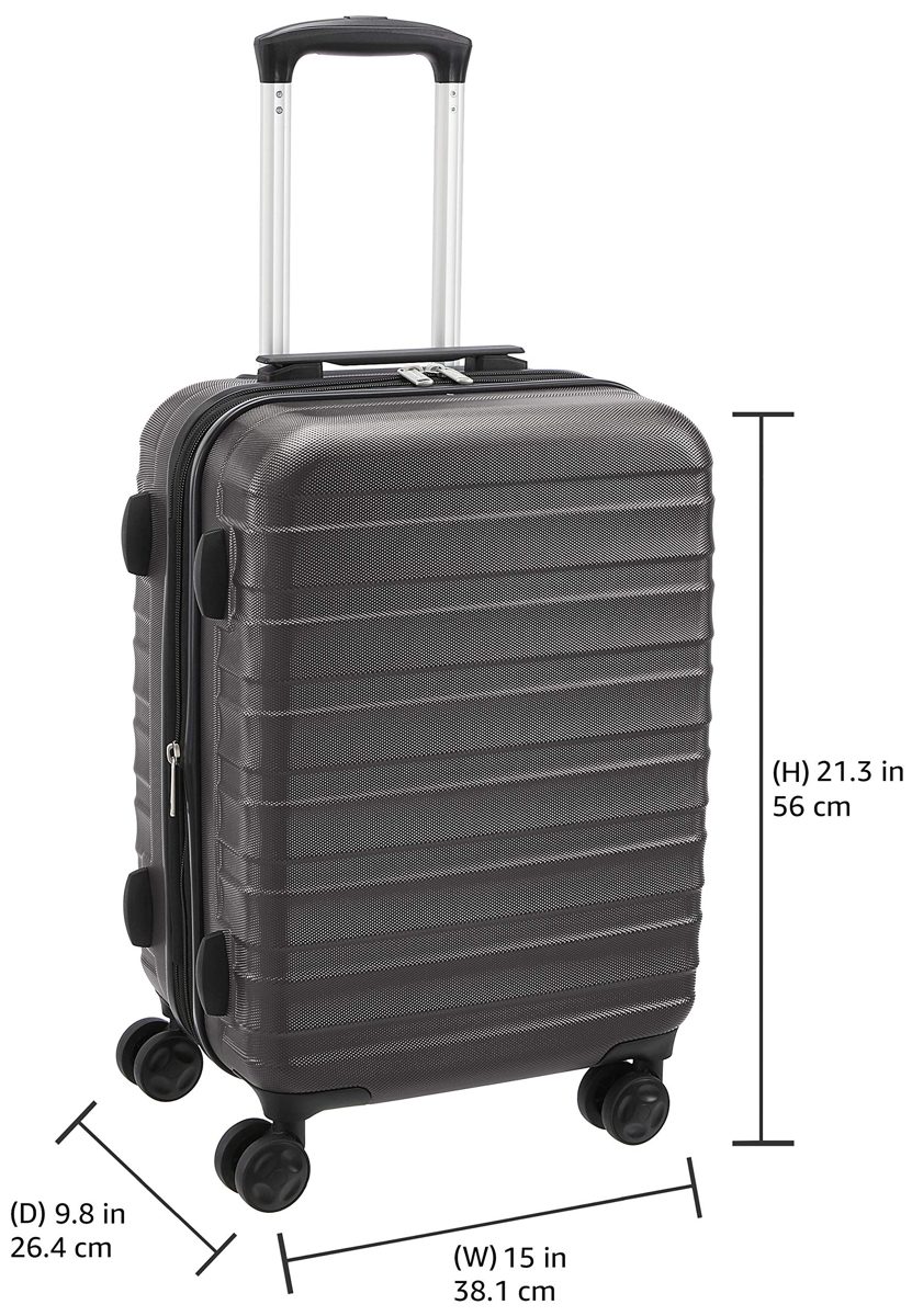 AmazonBasics Hardside Suitcase - 20-Inch, Grey
