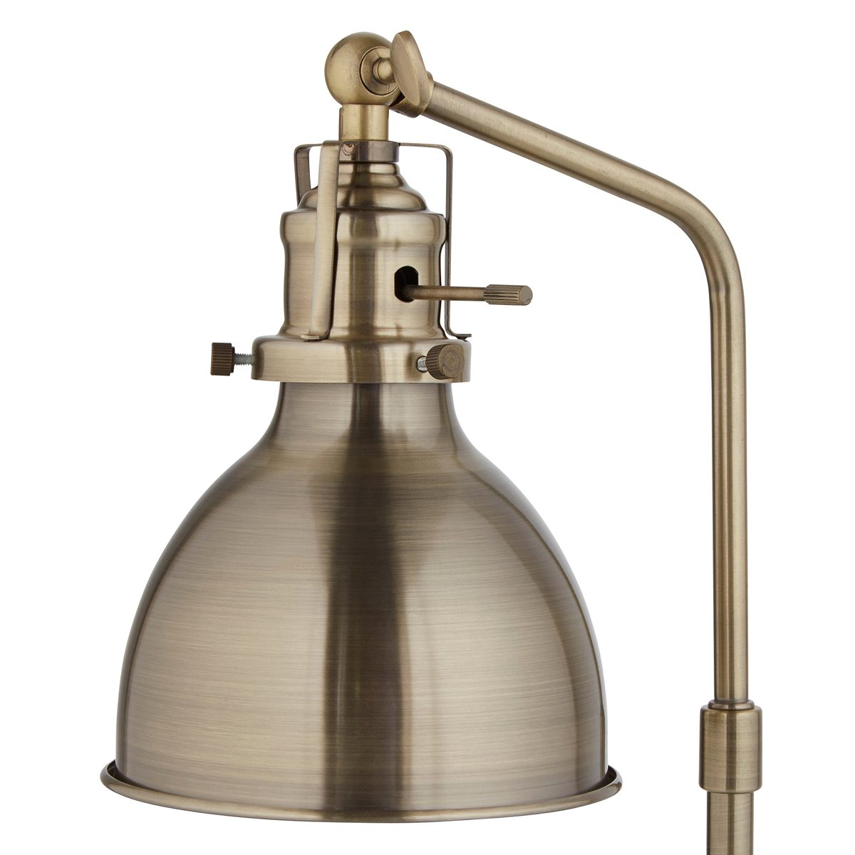Amazon Brand – Rivet Pike Factory Industrial Table Lamp With Light Bulb - 6 x 13 x 19 Inches, Antique Brass