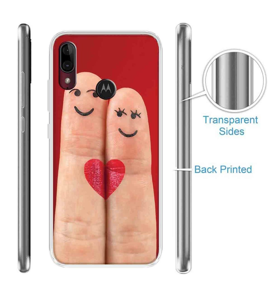 Amazon Brand - Solimo Designer Multicolor Smily Heart Design Printed Soft Back Case Mobile Cover for Motorola Moto E6s / Motorola Moto E6 Plus