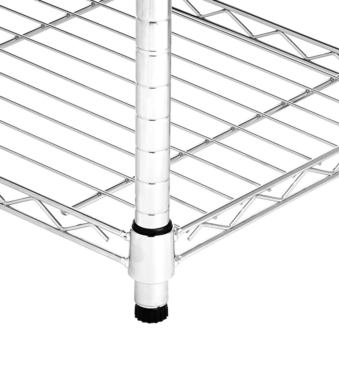 AmazonBasics 5-Shelf Shelving Unit on 4in Casters, Chrome (Renewed)