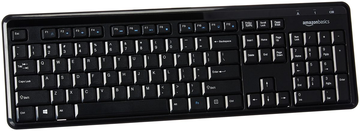 AmazonBasics Wireless Computer Keyboard and Mouse Combo - Quiet and Compact