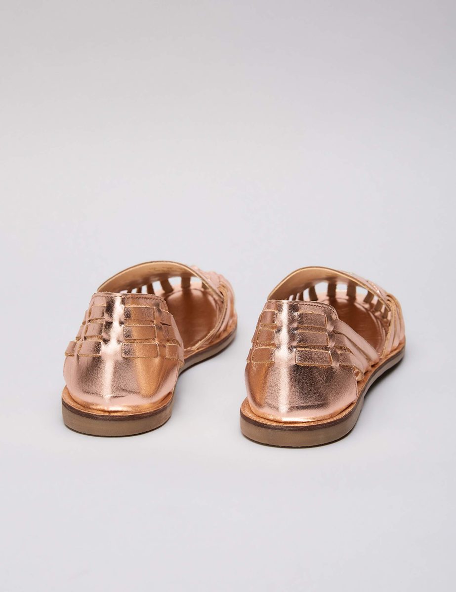 Amazon Brand - find. Women's Leather Hurrache Sandal, Natural, US 9.5