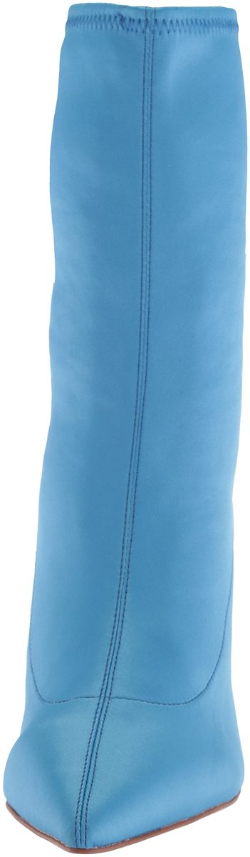 Amazon Brand - The Fix Women's Becca Pointed Toe Sock Boot, Cielo Blue Stretch Satin, 9.5 B US