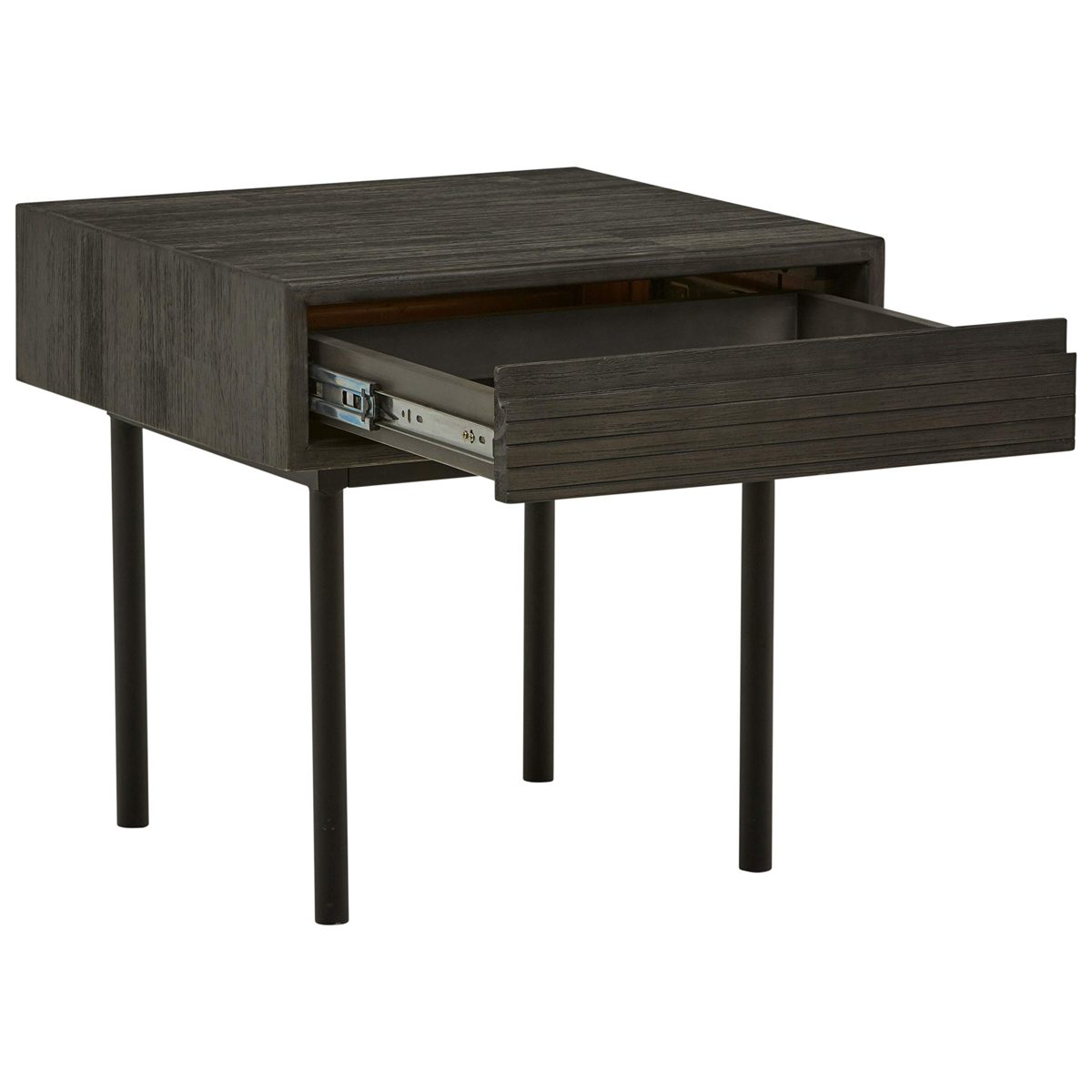 Amazon Brand – Rivet Stevens Modern Storage Accent Side End Table Nightstand, 19.69"W, Brushed Tundra Gray
